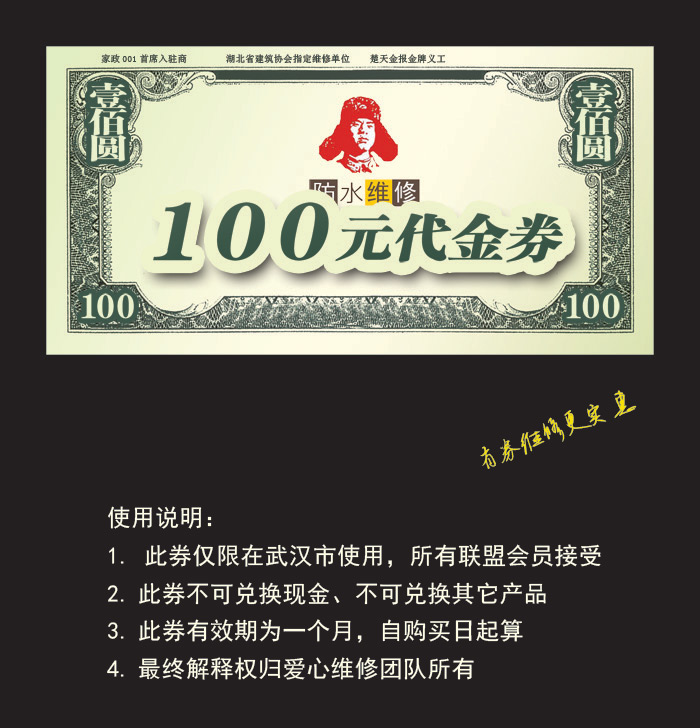 房屋问题：维修，翻新，补漏，安装，疏通，装修代金券